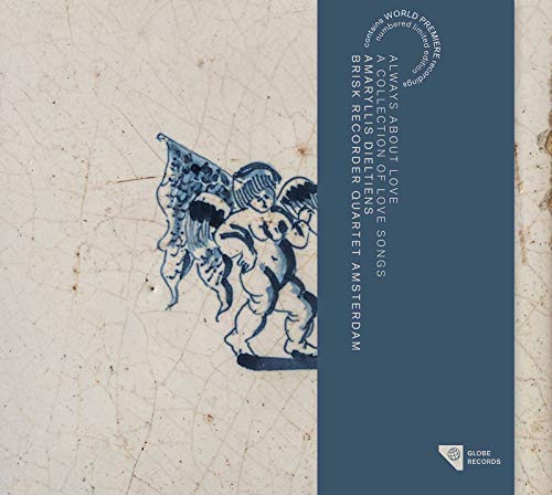 "CD cover with blue cherub illustration and blue banner with white text on beige background."