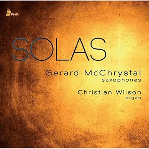 Album cover with "SOLAS" in large text, on a textured golden background.