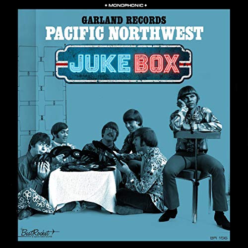 Blue-tinted album cover with "Pacific Northwest Juke Box" text and group of people.