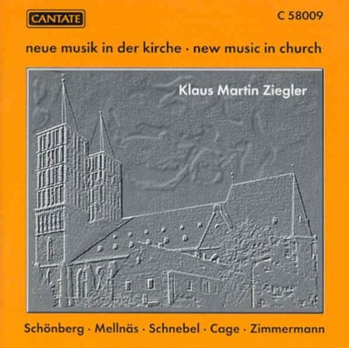 "CD cover with orange background, embossed church image, and text 'Klaus Martin Ziegler'."