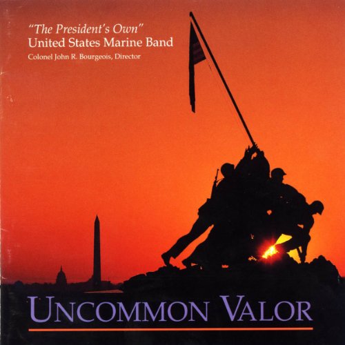 "CD cover featuring silhouette of soldiers raising a flag against a red background."