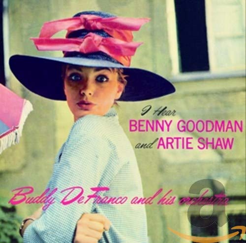 "Album cover featuring a woman in a hat with pink ribbon, text overlay."