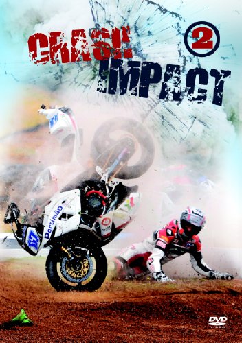 The image depicts a DVD cover for "Crash Impact 2" featuring motorcyclists crashing.