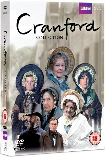 "Cranford Collection" DVD box set featuring characters in 19th-century attire and bonnets.
