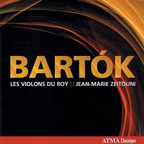 CD album cover with black background, gold and red swirls, and gold title "BARTOK".