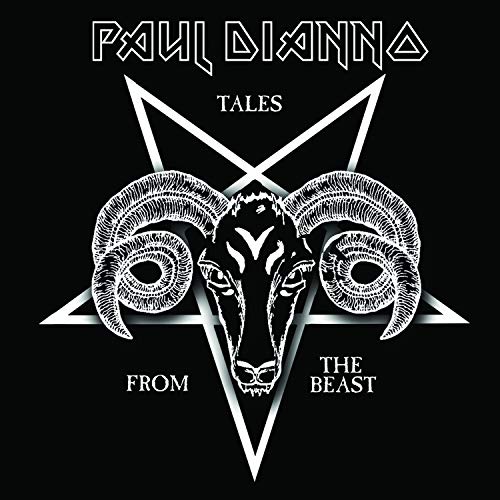 "Album cover with a goat's head inside a white pentagram on a black background."