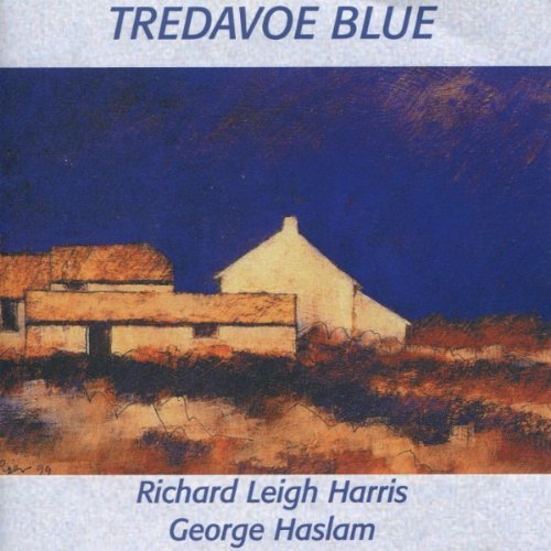"Album cover with a painting of a white house against a blue sky."