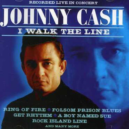 Black and white album cover featuring Johnny Cash's portrait with text overlay.
