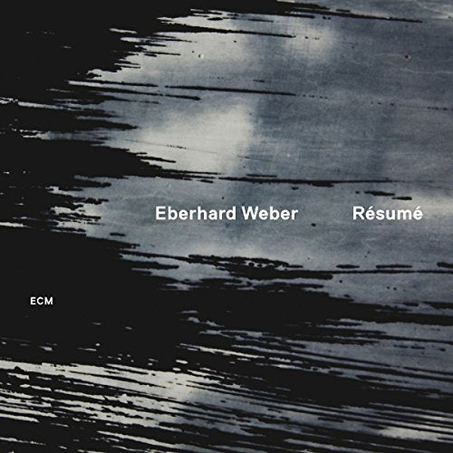 "Eberhard Weber's 'Résumé' CD cover featuring a dark, abstract water reflection with white text."