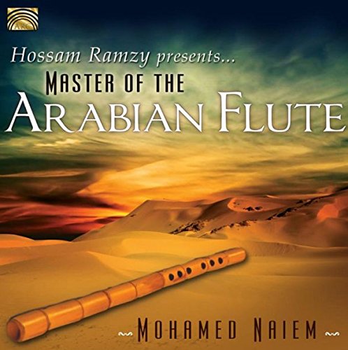 "CD cover featuring a desert landscape, flute, and 'Master of the Arabian Flute' text."