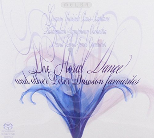 "CD cover with blue floral design and purple text on a white background."