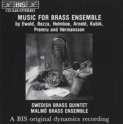 Black CD cover with white text and a black-and-white image of brass instruments.