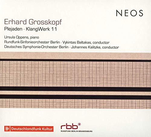 "CD cover with white background, grid pattern, and text listing Erhard Grosskopf's music composition."