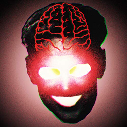 A CD cover featuring a face with glowing eyes and exposed brain.