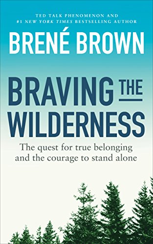 Book cover with blue gradient background, trees at the bottom, and title "Braving the Wilderness".