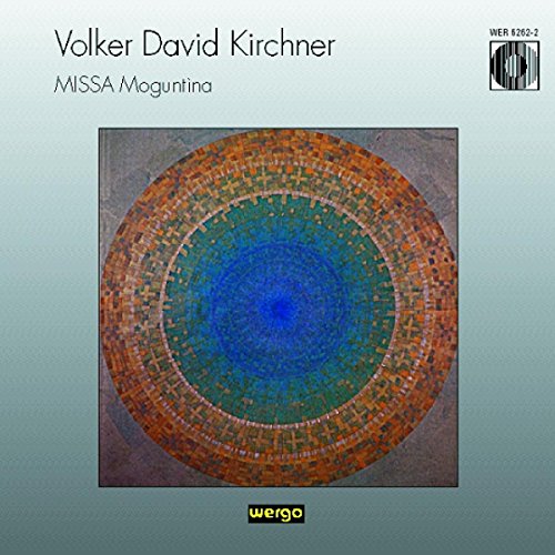 "Album cover with mosaic circle artwork, gradient background, and artist's name at the top."