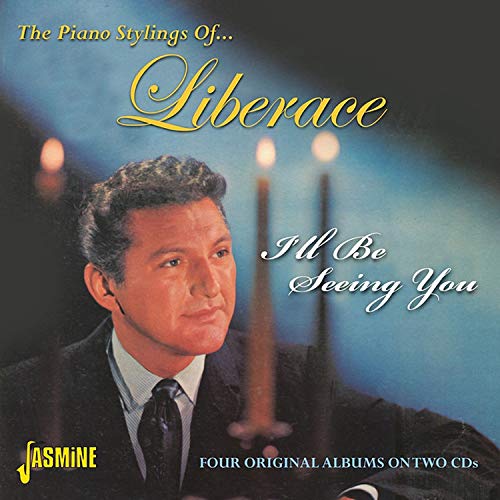 CD cover featuring Liberace in a suit with lit candles in the background.