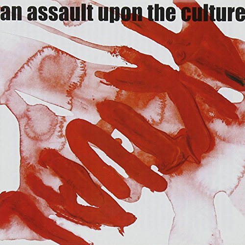Album cover with red handprints on a white background and black text.