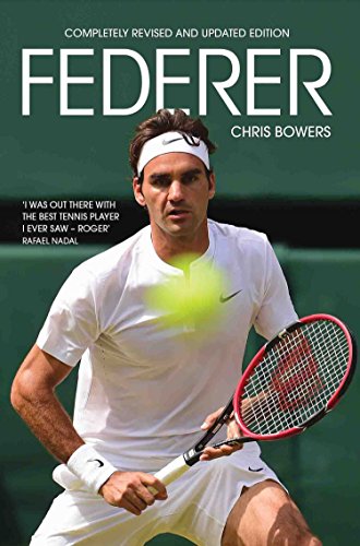 Book cover featuring Roger Federer holding a tennis racket with a blurred tennis ball.