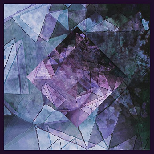 The image depicts a purple-toned abstract design. Alt text: Purple abstract geometric pattern with various shapes and shades.