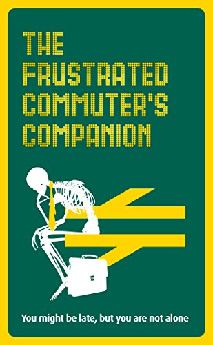 Book cover with green background, yellow title, and skeleton sitting on a train track.