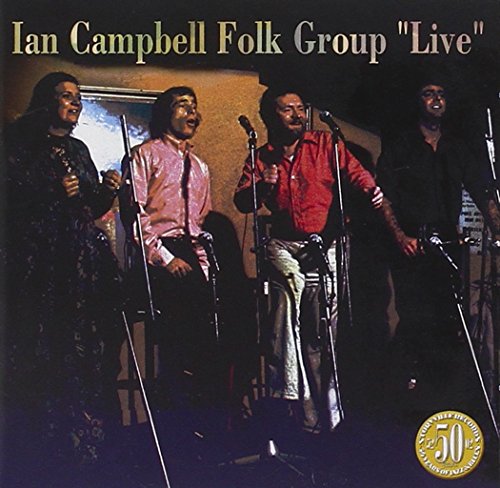 "CD cover with four men singing into microphones, with '50' emblem in the corner."