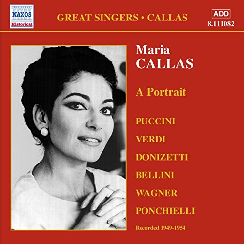 Red album cover with black-and-white photo of Maria Callas and yellow and white text.