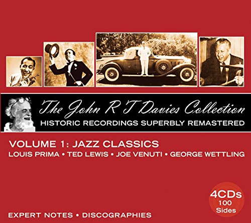 Red album cover with sepia-toned photos and white text, featuring jazz musicians and "4CDs 100 Sides".