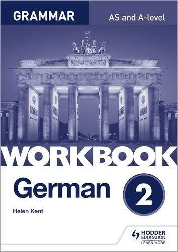 "Book cover with Brandenburg Gate image, titled 'German Workbook 2' by Helen Kent."