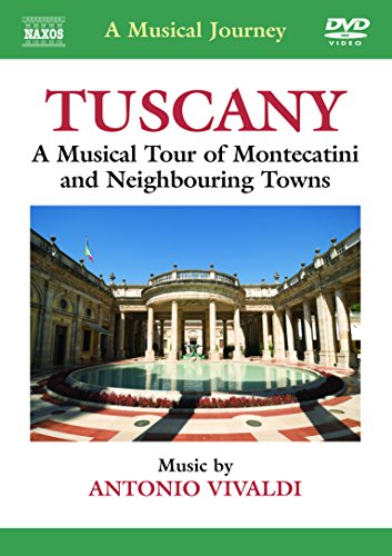 DVD cover with a courtyard image and text about a musical tour of Tuscany.