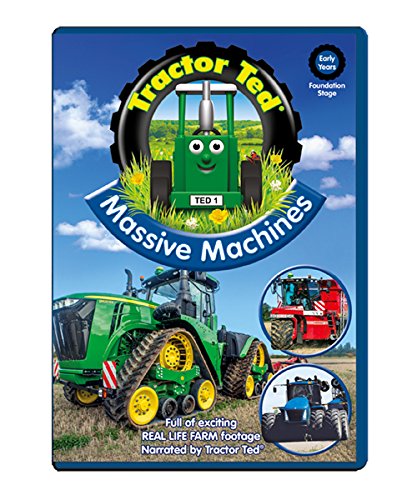 "DVD cover featuring Tractor Ted and various tractors against a blue sky with clouds."