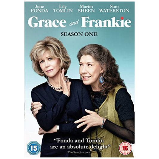 DVD cover of "Grace & Frankie Season 1" featuring two women against a blue background.