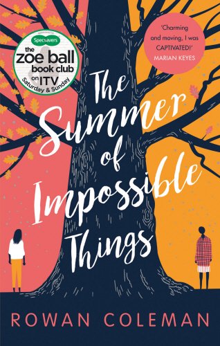 "Book cover with a tree and two women, titled 'The Summer of Impossible Things'."