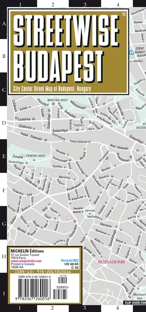 Streetwise Budapest Map - Laminated City Center Street Map of Budapest, Hungary: City Plan (Michelin Maps)