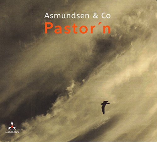 Album cover with sepia-toned cloudy sky, a bird in flight, and text "Asmundsen & Co Pastor'n".
