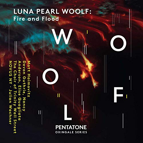 "Album cover with 'WOOF' text, surrounded by flames and smoke, on a dark background."