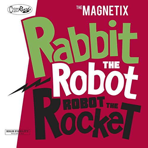 "Red and white album cover with 'Rabbit the Robot' and 'Robot the Rocket' text."