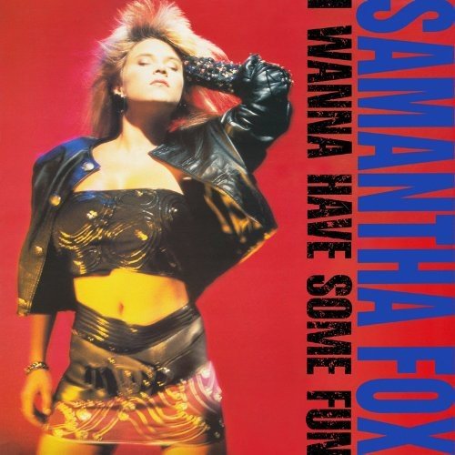 "Album cover with a woman in leather, red background, artist and title text."