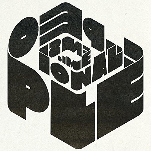 "Black 3D text 'Dimensional People' on a white background, album cover art."