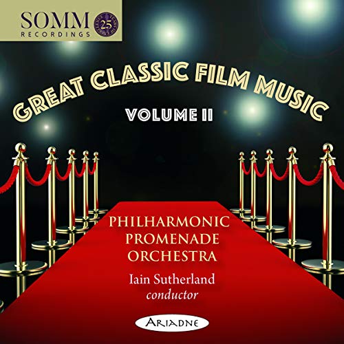 Red carpet album cover with gold stanchions and spotlights, featuring "GREAT CLASSIC FILM MUSIC VOLUME II".
