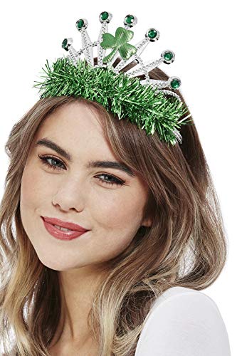 Smiffys 51124 Paddy's Day Tiara Crown, Women, Green, One Size