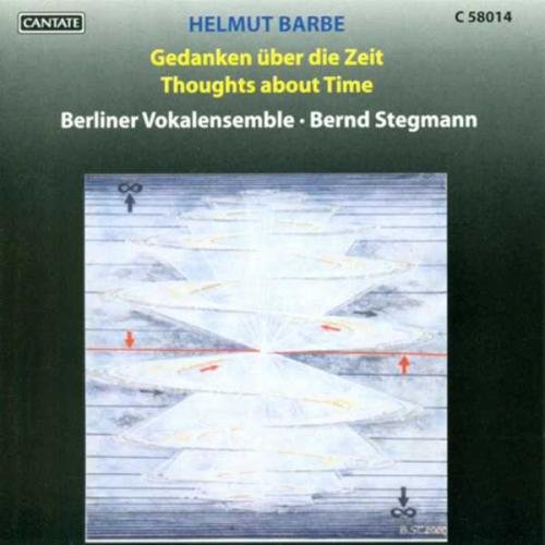 CD cover with abstract artwork and text "Gedanken über die Zeit/Thoughts about Time" on a dark background.
