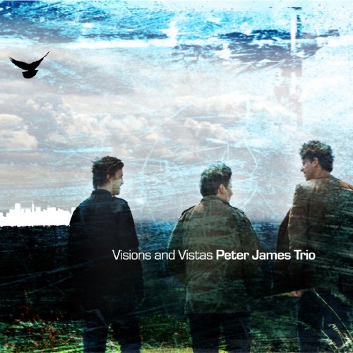 Compact disc titled "Peter James Trio - Visions and Vistas" in a CD case with cover art.