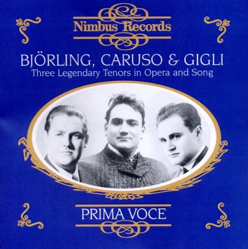 Blue album cover with three men's portraits and ornate gold designs.