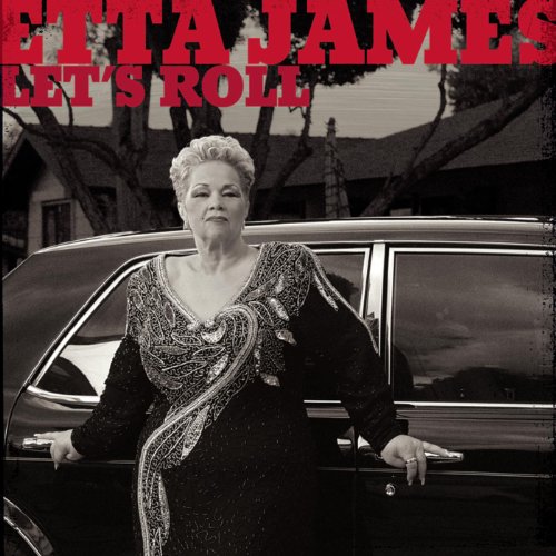 "Etta James album cover with a black-and-white photo of Etta James beside a car."