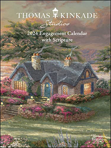 Thomas Kinkade Studios 12-Month 2024 Monthly/Weekly Engagement Calendar with Scripture