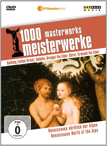 DVD cover featuring "Adam and Eve" painting with title "1000 Meisterwerke" and Renaissance artwork.