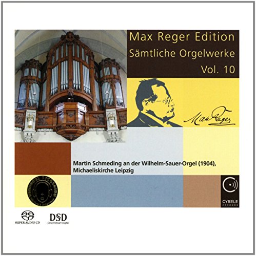 CD cover featuring a pipe organ and Max Reger's silhouette.