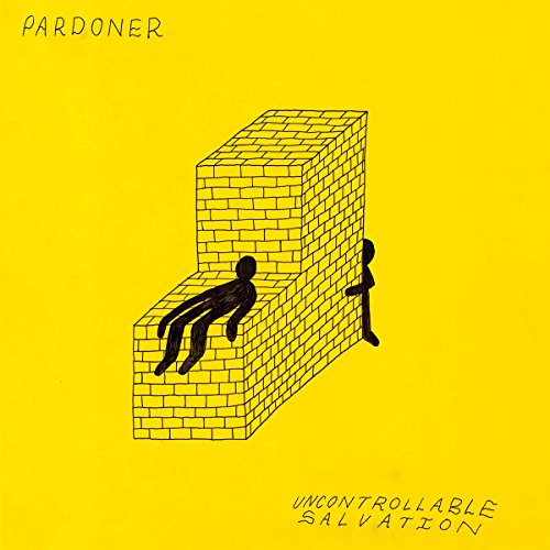 "Album cover art featuring two silhouetted figures on a yellow brick structure."