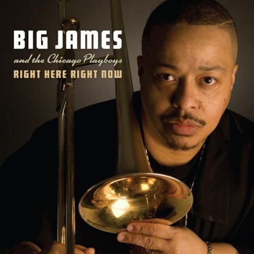 "CD cover featuring a man holding a cymbal, with text 'Big James and the Chicago Playboys'."